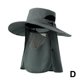 thumbnail image 2 of Sombrero de pescador de ala ancha para hombre, protección solar y UV, para verano, para viajes, con protección facial y cuello, 2 of 2