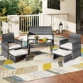 thumbnail image 4 of Costway 6PCS Patio Furniture Set Outdoor Sectional Conversation PE Rattan Sofa Set White, 4 of 10