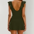 thumbnail image 4 of JAKANYQ Robe de Bain Maillot de Bain à Volants pour Femmes Robe de Bain Nouée Col en V Jupe de Maillot de Bain Confortable, S, 4 of 6