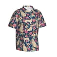 thumbnail image 2 of Boxer Dogs Rose Flower Floral Men'S 3d Print Casual Button Down Shirts, Novelty Hawaiian Short Sleeves 2xl, 2 of 7