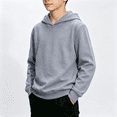 thumbnail image 2 of ABSUYY Youth Boys Girls Sports Pullover Hoodie,Gray Long Sleeve Sweatshirt, Size 9-10Y, 2 of 9