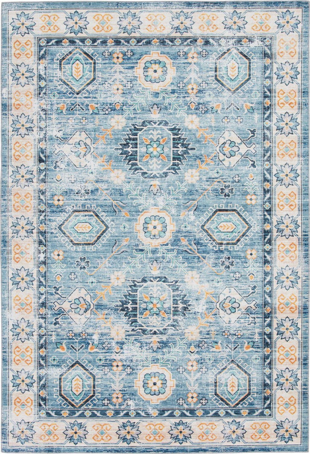 Tommin Blue and Yellow Woven Area Rug