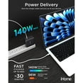 thumbnail image 4 of iHome 140W GaN Charger, 3 USB-C Power Delivery Ports & 1 USB-A, 4-Port Compact Wall Charger for Laptop, 4 of 5
