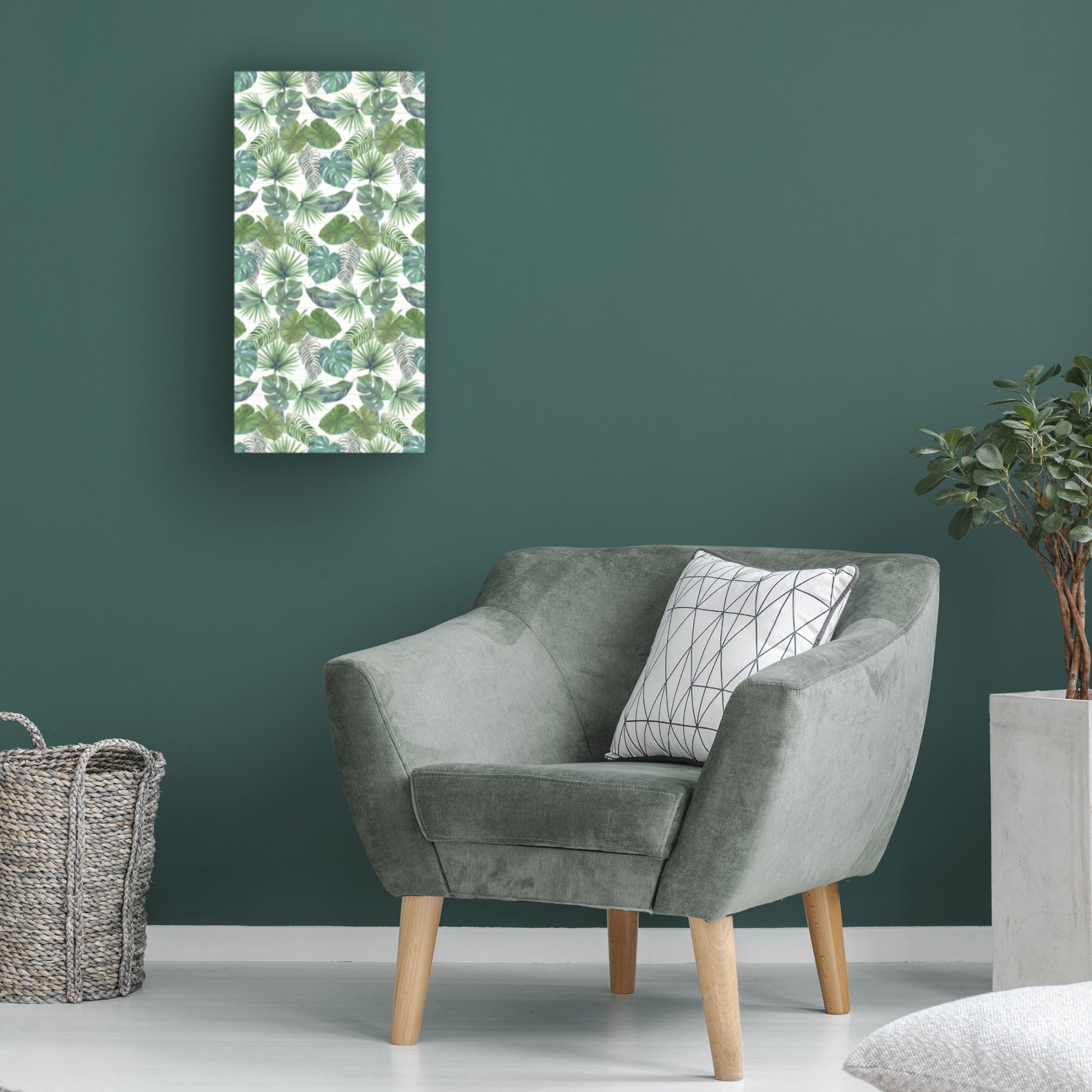 Canvas Wall Art - Jean Plout 'Viva Palm Tropical Beauty' Wall Art for Living Room, Bedroom, or Office Décor by Trademark Fine Art - 12 x 24 Inches