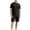 HGG035-Black, variant on Yaoyar Mens 2 Pieces Outfits Casual Cotton T Shirt and Shorts Set Summer Short Sleeve Waffle Tracksuits