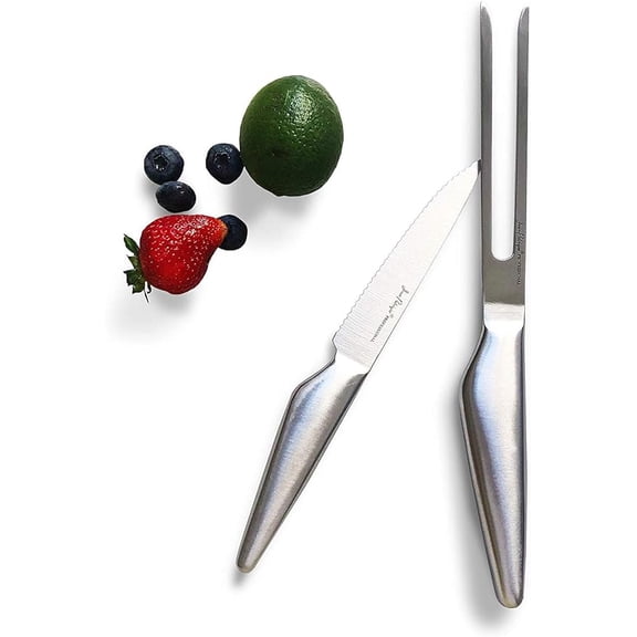 Jean-Patrique Meat Carving Knife and Meat Fork Set, Chef Knife with Carving Fork for Precision Cutting