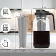 thumbnail image 4 of Cold Brew Coffee Maker Pitcher,64oz Iced Coffee Tea Pitcher for Fridge with Filter, Cold Brew Maker with Pour Spout Lid,1*cold brew pitcher 1*Metal filter 1*cup brush, 4 of 8