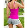 thumbnail image 3 of Sociala Womens Ribbed Camisole Tops with Built-in Bra Adjustable Straps Cami, 3 of 3