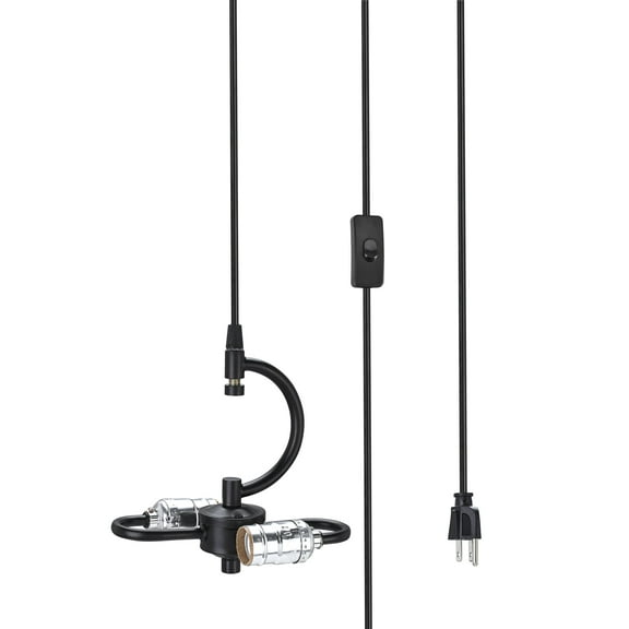 Aspen Creative 21044-1, One-Light Plug-In Swag Pendant Light Conversion Kit in Matte Black