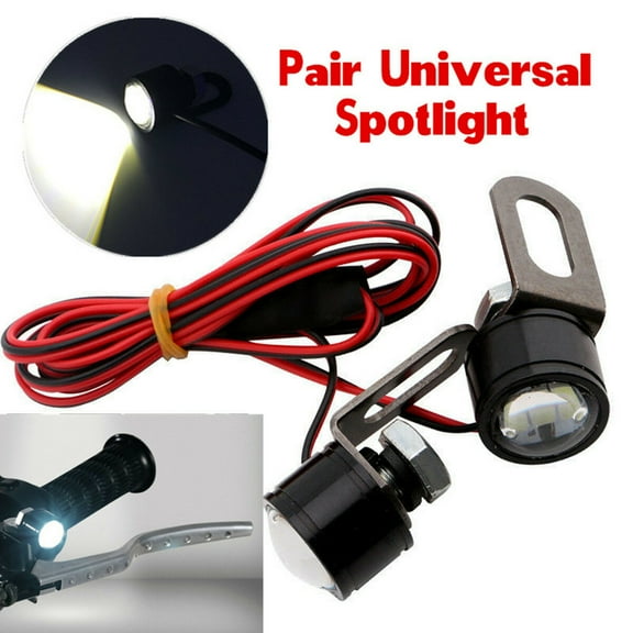 Acaige 2 Pcs 12V 120 Lm Motorcycle Handlebar Rearview Mirror Led Daytime Running Light