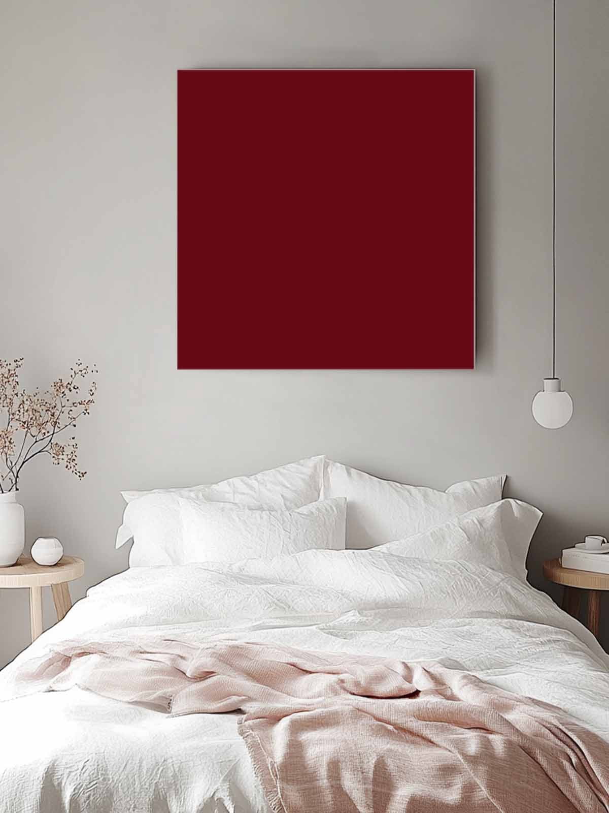 Solid Color Canvas Wall Art, Wine Red Framed Wall Decor Modern Artwork Prints Painting for Living Room, Bedroom, Kitchen & Cafe Decor 12x12 Inch