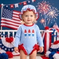 thumbnail image 2 of Duqingm Baby Girl 4th of July Swimsuit Baby Girls One Piece Swimsuit Romper Popsicle Bathing Suit Girl Beach Rash Guard Baby Girl Swim Suit Sky Blue,18-24 Months, 2 of 5