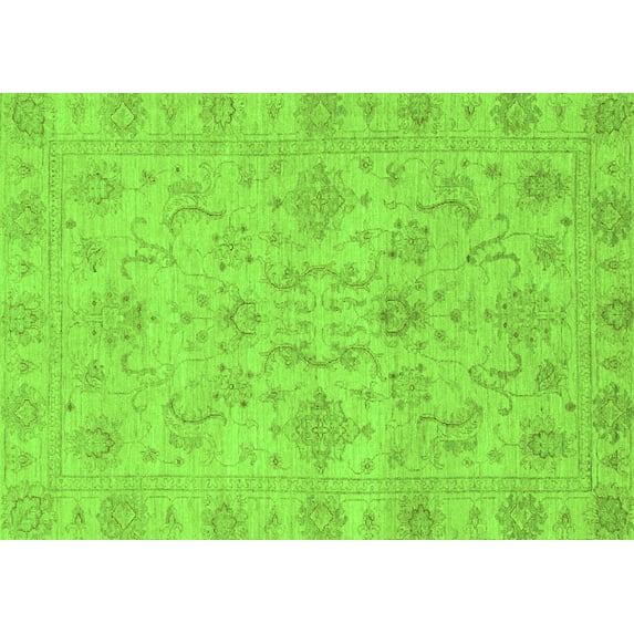 Ahgly Company Indoor Rectangle Abstract Green Modern Area Rugs, 6' x 9'