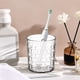 thumbnail image 4 of Vaso de plástico transparente para enjuague bucal | Vaso de bebida grueso de boca ancha y grado alimentario | Estilo de ratán multiusos | Duradero, fácil de limpiar | 9x8x7,5cm | 1 pieza, 4 of 6