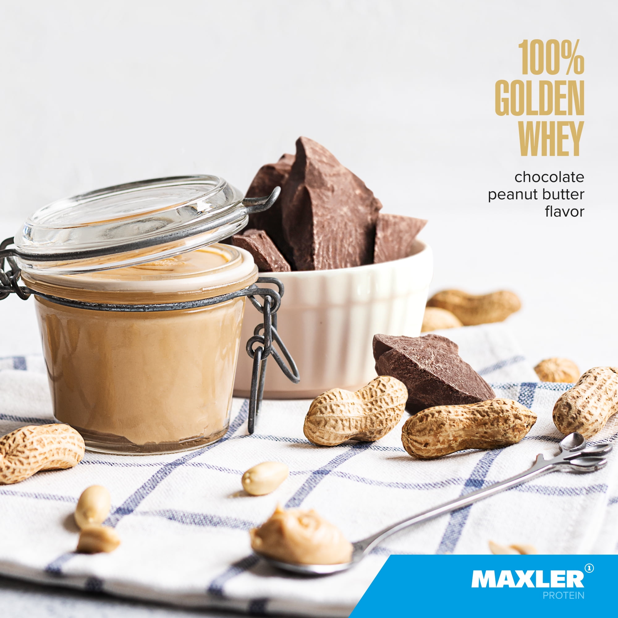Maxler 100% Golden Whey Protein Powder - Chocolate Peanut Butter 5 lb
