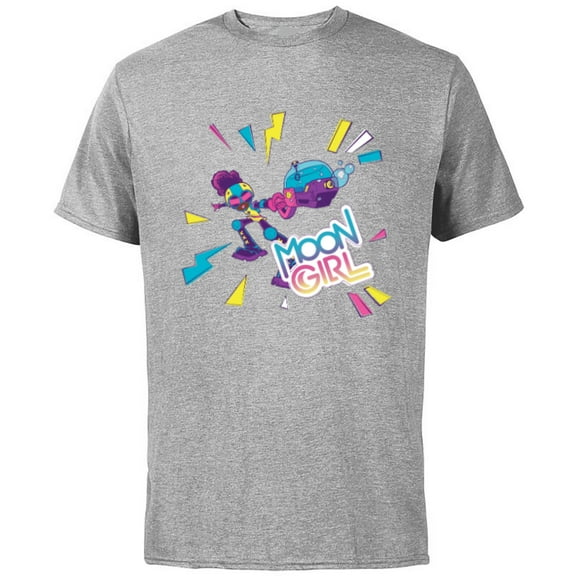 Marvel Moon Girl and Devil Dinosaur Bubble Blaster Go - Short Sleeve Cotton T-Shirt for Adults - Customized-Athletic Heather