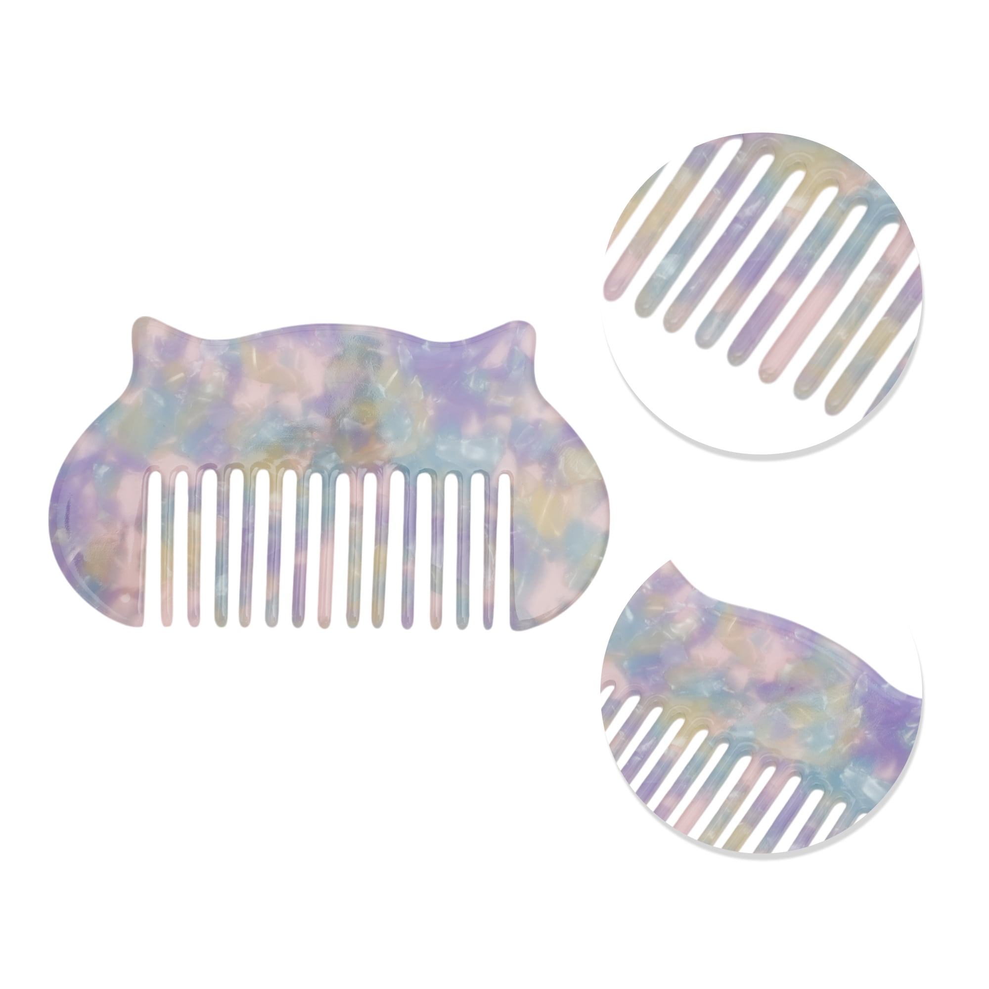 Unique Bargains 1 Pc Cute Durable Cat Hair Comb Designed for All Hair Types Purple