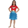 thumbnail image 4 of DC Comics Toddler Girls' Wonder Woman Gold Foil Logo 3 Tiered Pajama Nightgown Sleep Loungewear, 4 of 6