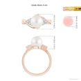 thumbnail image 5 of Angara South Sea Cultured Pearl Bypass Ring with Diamond Trio in 14K Rose Gold for Women | June Birthstone Jewelry for Her, 5 of 8