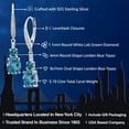 thumbnail image 2 of Gem Stone King 925 Sterling Silver London Blue Topaz and White Lab Grown Diamond Dangle Earrings for Women (5.19 Cttw, Oval 9X7MM), 2 of 4