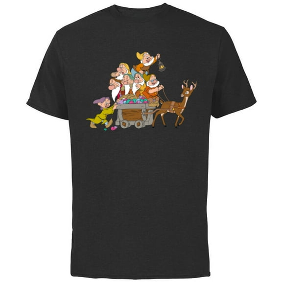Disney Snow White & the Seven Dwarfs Whistle While You Work - Short Sleeve Cotton T-Shirt for Adults - Customized-Black