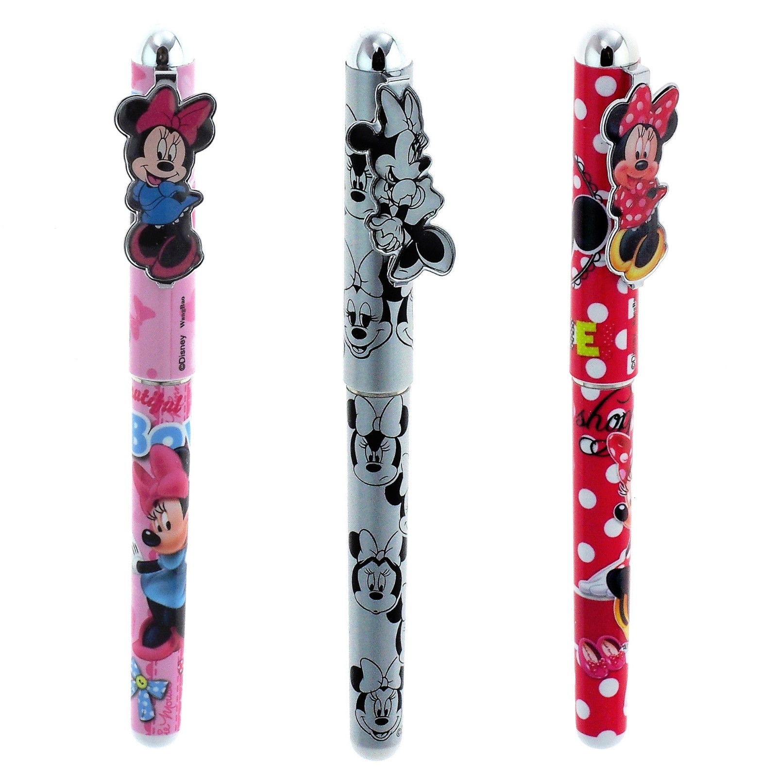 6 pcs Ball Point Pens Mickey Mouse & Minnie Authentic Licensed Roller Pen 