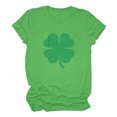 thumbnail image 4 of jovatis Shorts Athlétiques pour Femmes T-Shirt Décontracté pour Femmes à Col Rond Imprimé de la Saint-Patrick à Manches Courtes Haut Décontracté Ample à Manches Courtes Haut à Col Rond, 4 of 7
