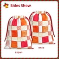 thumbnail image 4 of Super Soft Fabric Gift Bag Contraction Free Bag Mouth Pull Rope Design Red Ribbon Mouth For The Festival Orangered Houndstooth Checkered Hand-Drawn Sketch_4 Large, 4 of 8