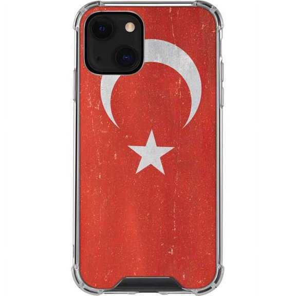 Skinit Countries of the World Turkish Flag Distressed iPhone 14 Clear Case
