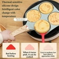 thumbnail image 4 of Non-stick Egg Frying Pan, 4 Holes Skillet with Handle, Multifunctional Wooden Handle Medical Stone Omelet Cookware, for Eggs, Sandwich, Pancakes, Compatible with Gas Stove & Induction Cooktop (Black), 4 of 9