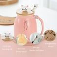 thumbnail image 4 of Cute Ceramic Cat Coffee Mug With Kitty Lid Infuser Cat Paw Spoon and Coaster Gifts for Cat Lover, 4 of 6