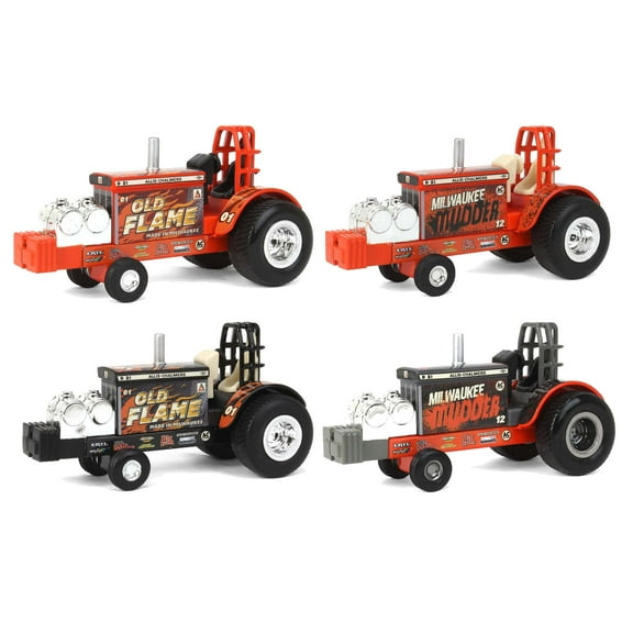 ERTL Set of 4 1/64 Allis Chalmers Old Flame & Milwaukee Mudder Pulling Tractors 37958A