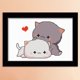 thumbnail image 3 of (1264) Hilo Algodón Ecológico 11CT 3 Hebras 25*20CM Pareja Gato 2 Punto Cruz Serie Dibujos Animados Tela Hecha A Mano Kit Bordado DIY (instrucciones en Inglés), 3 of 9