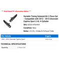 thumbnail image 2 of Variable Timing Solenoid Kit 2 Piece Set - Compatible with 2012 - 2015 Chevy Captiva Sport 2.4L 4-Cylinder 2013 2014, 2 of 2