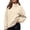 Beige, variant on uvwlwu Women Hoodless Knit Sweatshirt Cross Wrap High Neck Long Sleeve Loose Elegant Modern Casual Soft Daily Comfort Pullover Top,S