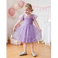 thumbnail image 4 of Arshiner Toddler Easter Dress Ruffle Sleeve Mesh Princess Birthday Holiday Kids Outfit Clothes, 4 of 7