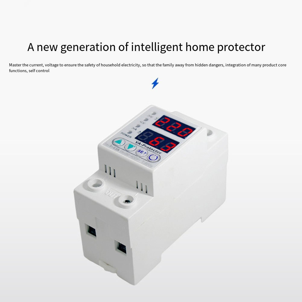 Led Voltage Protector Relay Adjustable Over/Under Voltage Current Protector 63A