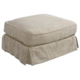 thumbnail image 3 of Sunset Trading Americana Fabric Slipcovered Chair and Ottoman in Linen Gray, 3 of 7