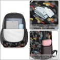 thumbnail image 4 of Monster Cartoon Truck Black Pattern 17" Waterproof Oxford School Backpacks for Teens, S-Shape Padded Straps, for School, Travel, Hiking, Camping, 4 of 5