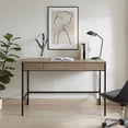 thumbnail image 3 of Evelyn&Zoe Evans 48" Wide Rectangular Writing Desk in Antiqued Gray Oak, 3 of 7