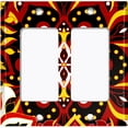 thumbnail image 6 of Metal Light Switch Plate Cover Colorful Black Red Mandala Flower Tile Pattern MDL023, 6 of 13
