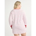 thumbnail image 5 of Joyspun Women's Jersey Long Sleeve Henley Sleepshirt, Sizes S to 3X, 5 of 5