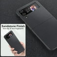thumbnail image 4 of for Samsung Galaxy Z Flip 4 Case (2022) with Hinge Protection, Sandstone Texture, Hard PC + Soft TPU Hybrid Protective Case for Galaxy Z Flip4 5G - Black/Dark Grey, 4 of 7