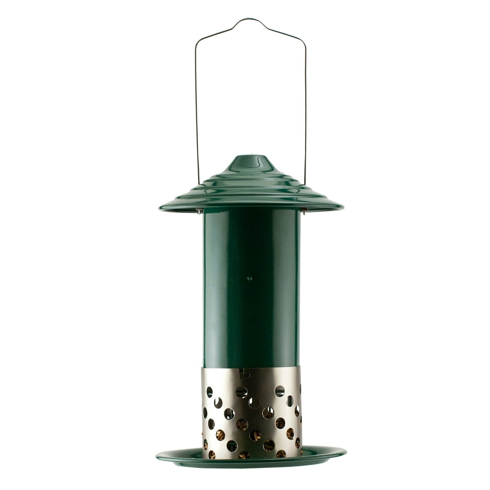 Panacea Products Green Metal Tube Wild Song Bird Feeder, 1 lb