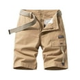 thumbnail image 2 of WREESH Men's Cargo Shorts Plus Size Cargo Shorts Multi-Pockets Relaxed Summer Beach Short Pants Outdoor Workout Shorts Khaki, 2 of 9