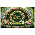 thumbnail image 3 of Colorful Theme Happy Birthday Banner Decorative Design Celebration Banner Floral Decoration Elegant Backdrop for Birthday Party Event Decoration Holiday Celebration, 3 of 8