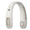 thumbnail image 1 of Ventilador de cuello portátil recargable por USB, de porcelana helada, sin aspas, color blanco cremoso, 1 of 7