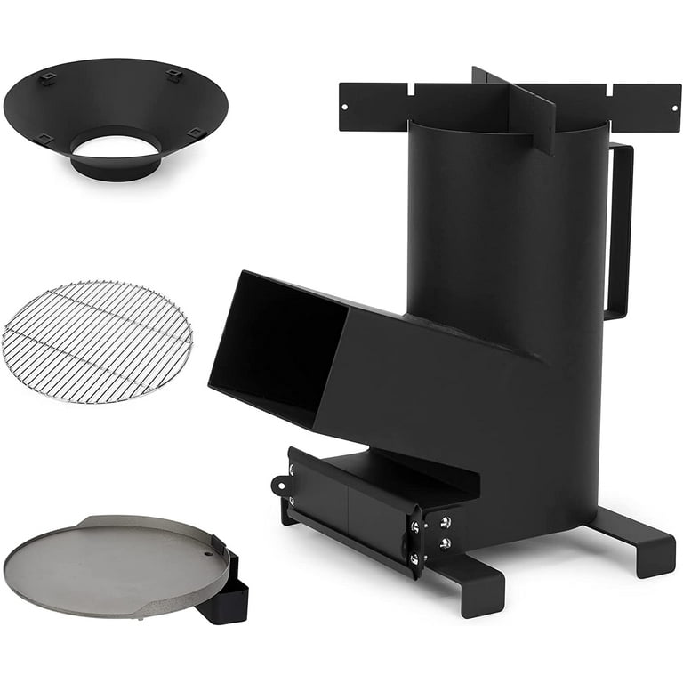 ZXNYH 3 In 1 Camp Rocket Stove with Stainless Steel Cooking