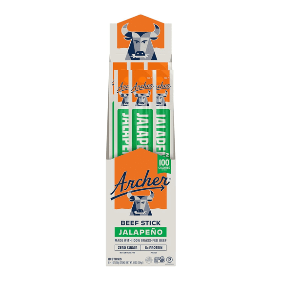 Jalapeno Beef Stick by Country Archer, 100% Grass-Fed Beef, Gluten Free, 1 Ounce, 36 count (pack of 1)