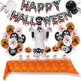 thumbnail image 1 of Kit de decoración para fiesta de Halloween: incluye cartel de Feliz Halloween y globos de aluminio para Halloween., 1 of 1